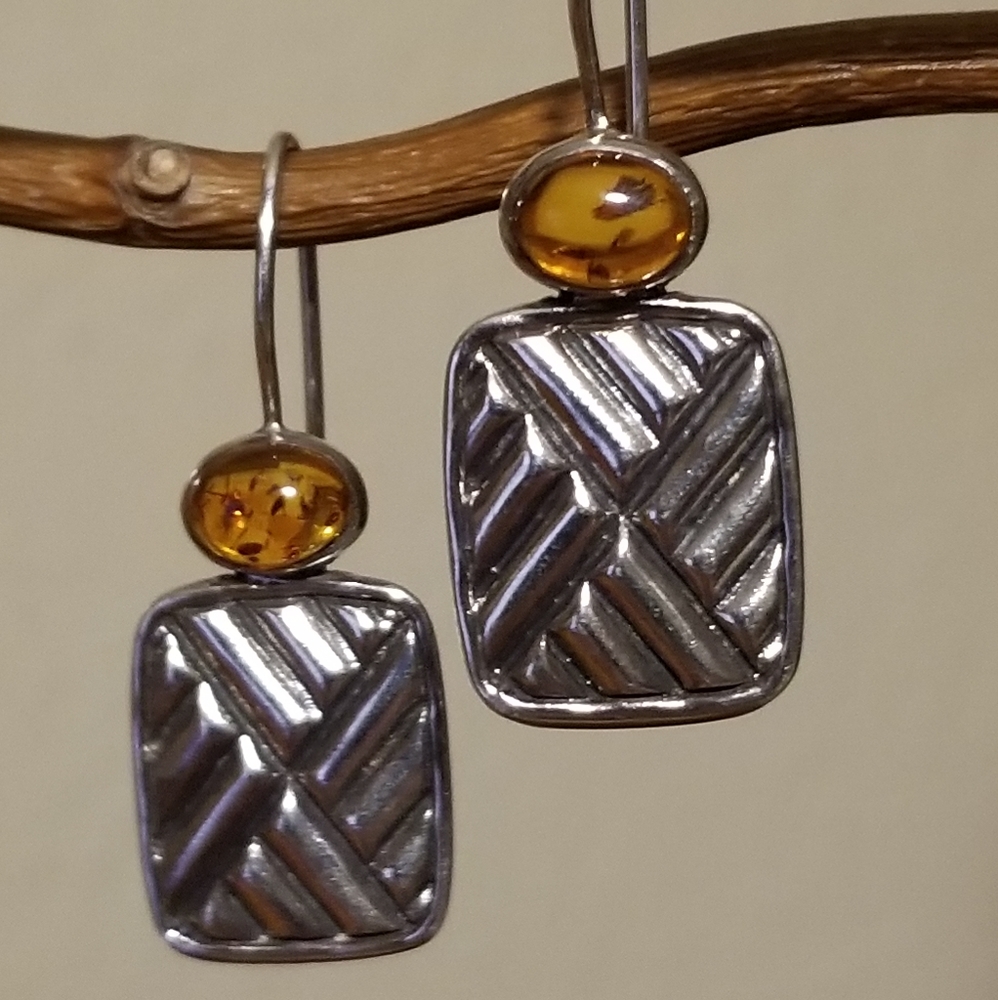 Silpada Sterling Silver Amber Earrings